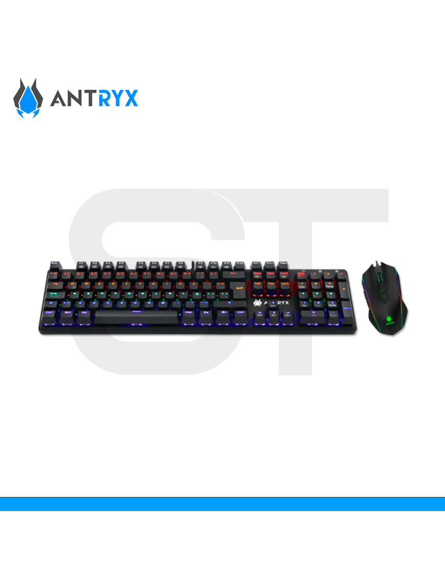 Kit Antryx Gc Teclado Y Mouse Mecanico Rgb Switch Red Pn