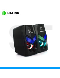 PARLANTE 2.0 HALION, HA-S118, GAMER, RGB, USB.