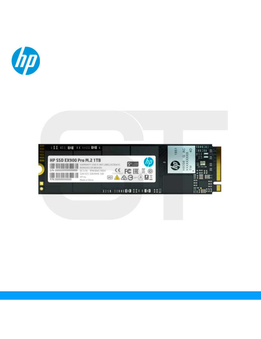 UNIDAD EN ESTADO SOLIDO HP, EX900, 1TB, M.2 NVME PCIE 3.0 x4. (PN: 5XM46AA)