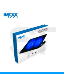 COOLER PARA LAPTOP IMEXX, IME-26275, LED AZUL, USB.
