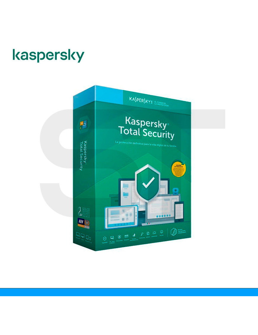 ANTIVIRUS KASPERSKY, TOTAL SECURITY 2023, 5PC, 12 MESES. (PN: 7709015390573 )