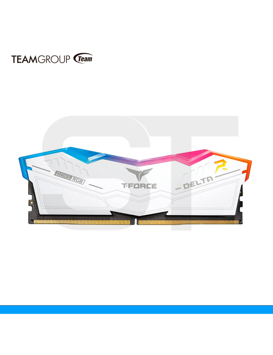 MEMORIA TEAMGROUP, DELTA WHITE RGB, 16GB DDR5, 5200MHZ, PC5-41600, XMP 3.0. (PN: FF4D516G5200HC40C01)