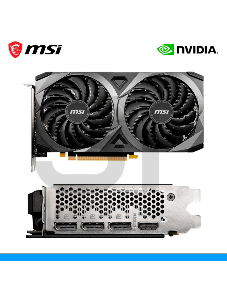 TARJETA DE VIDEO MSI, NVIDIA GEFORCE RTX 3060 VENTUS 2X, 12GB OC GDDR6, 192 BITS, DP | HDMI. (PN: 912-V397-1075S)