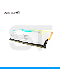 MEMORIA RAM TEAMGROUP, DELTA T-FORCE, RGB, 8GB DDR4, 3200MHZ, PC4-25600, CL-16, WHITE. (PN: TF4D48G3200HC16C01)