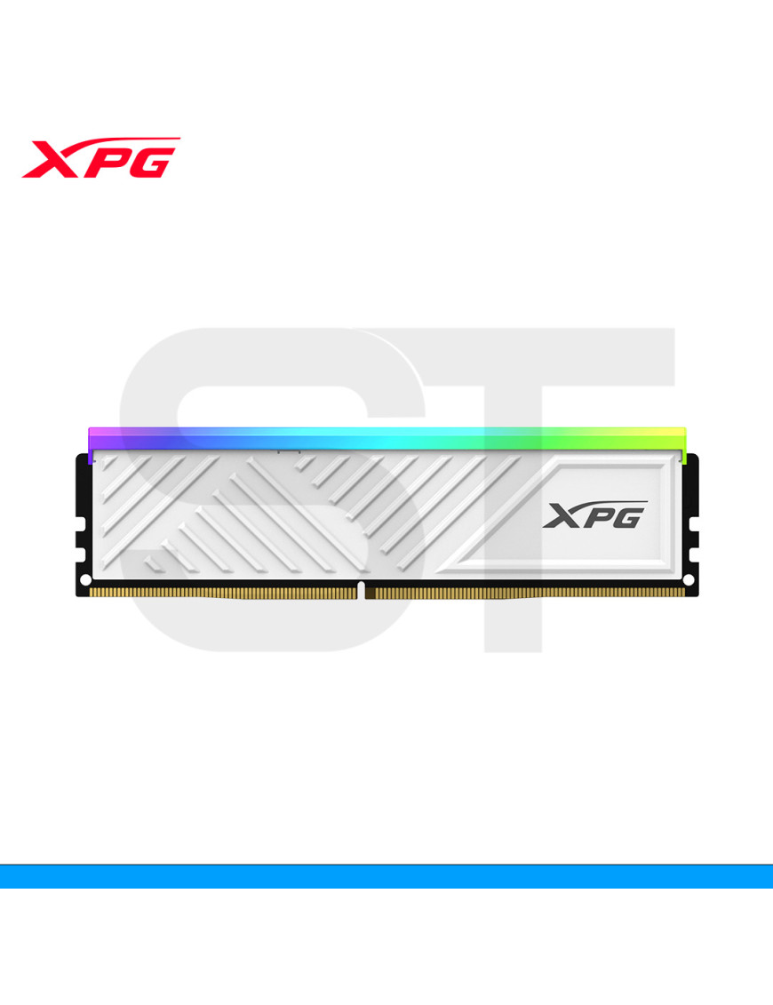 MEMORIA RAM XPG, SPECTRIX D35G, RGB, 8GB DDR4, 3200MHZ, PC4-25600 CL-16, WHITE. (PN: AX4U32008G16A-SWHD35G)