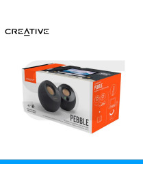 PARLANTE 2.0 CREATIVE, PEBBLE V2, 8W/16W, 3.5mm, USB-C POWER, BLACK. (PN: 51MF1695AA000)