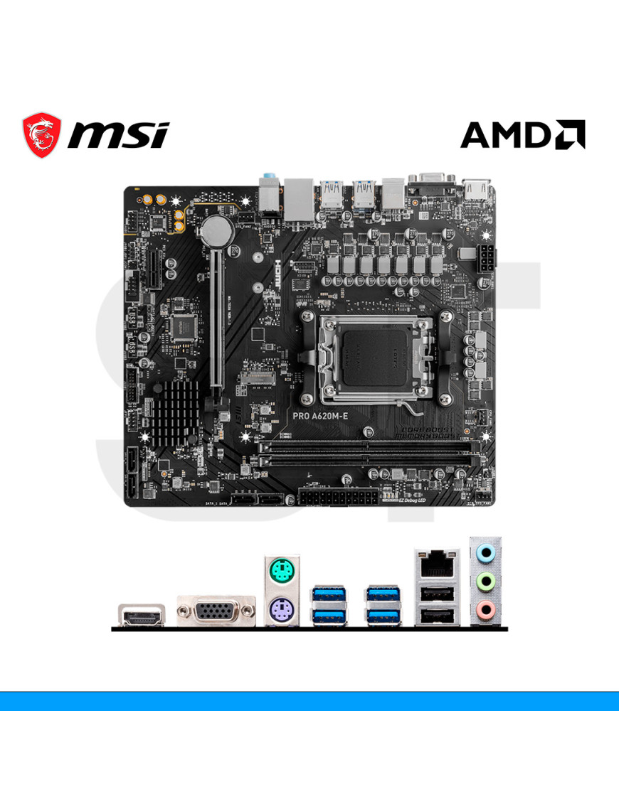 PLACA MADRE MSI, PRO A620M-E, AMD, SOCKET AM5, DDR5, HDMI | VGA. (PN: 911-7E28-001)