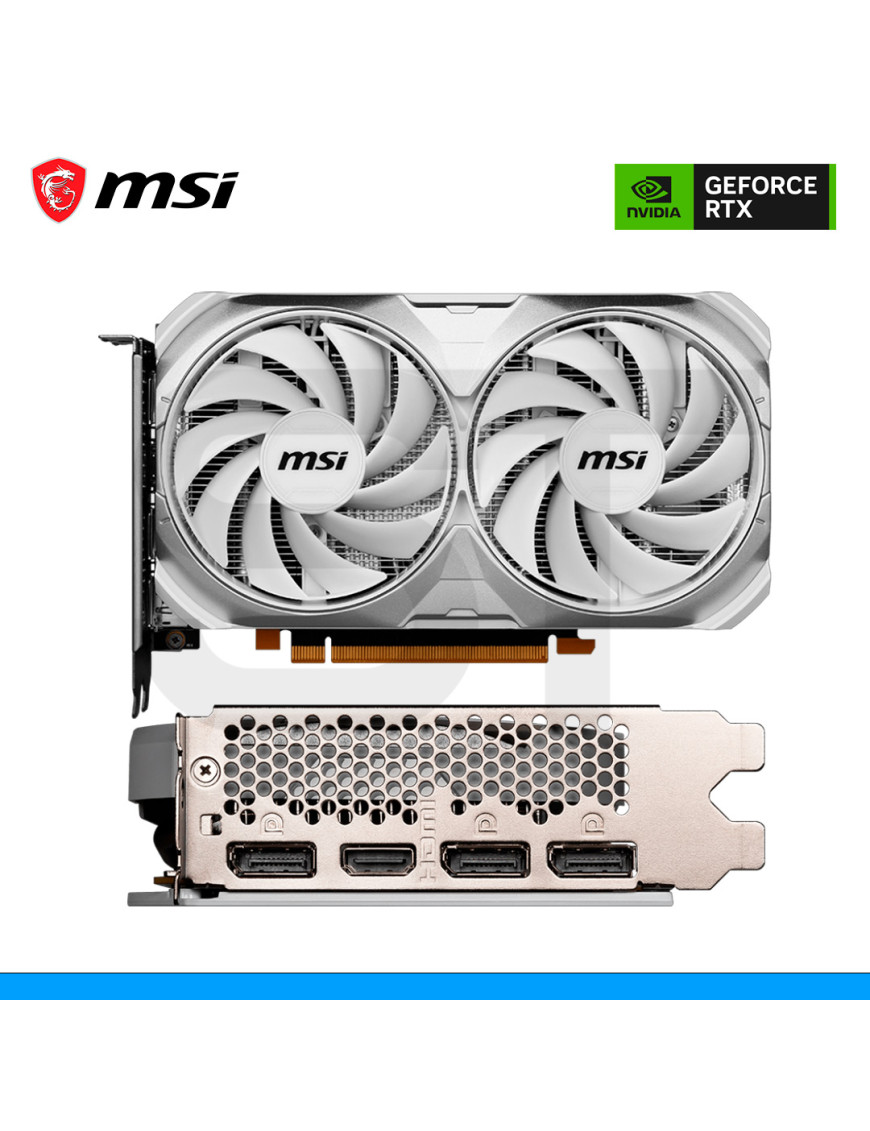 TARJETA DE VIDEO MSI, NVIDIA GEFORCE RTX 4060 VENTUS 2X WHITE, 8GB GDDR6, 128 BITS, DP | HDMI. (PN: 912'V516'030)