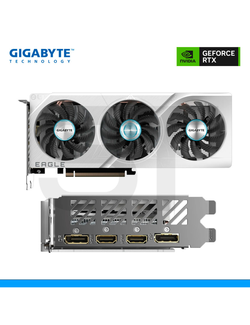 TARJETA DE VIDEO GIGABYTE, NVIDIA GEFORCE RTX 4060 EAGLE OC ICE, 8GB GDDR6, 128 BITS, DP | HDMI. (PN: GV-N4060EAGLEOC ICE-8GD)