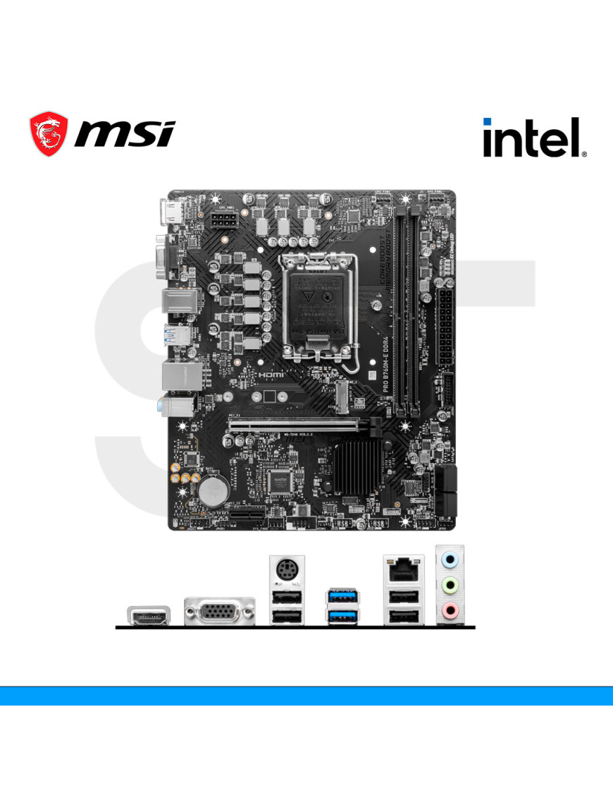 PLACA MADRE MSI, PRO B760M-E DDR4, INTEL, SOCKET LGA 1700, VGA | HDMI. (PN: 911'7D48'045)