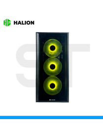 CASE HALION, ARIES A10, C/FUENTE 600W, 4FAN RGB, VIDRIO TEMPLADO.