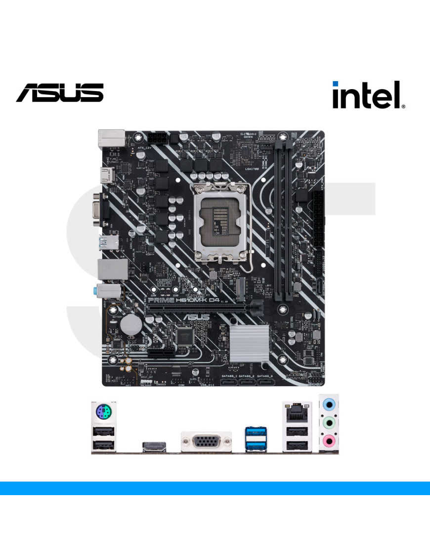 PLACA MADRE ASUS, H610M-K D4, INTEL, SOCKET LGA1700, DDR4, HDM | VGA | DP. (PN: 90MB1A10'M0EAY0)