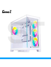 CASE GRAND'Z, GZ-K701 WHITE, S/FUENTE, 4 FAN ARGB, VIDRIO TEMPLADO. (PN: GZ-K701 WHITE)