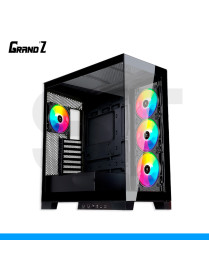 CASE GRAND'Z, GZ-K701 BLACK, S/FUENTE, 4 FAN ARGB, VIDRIO TEMPLADO. (PN: GZ-K701 BLACK)