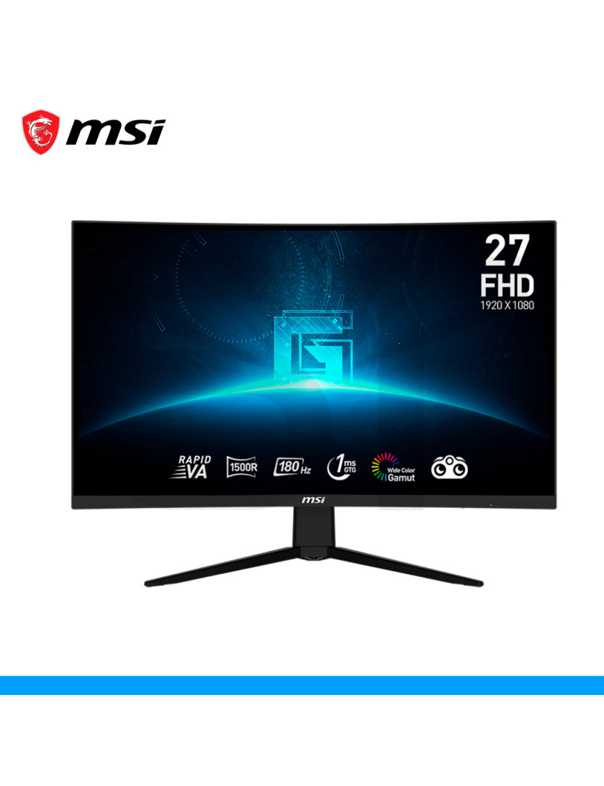 MONITOR MSI, G27C3F, GAMER CURVO, 27", PANEL VA, FULL HD, 180HZ, 1MS, HDMI | DP. (PN: G27C3F)