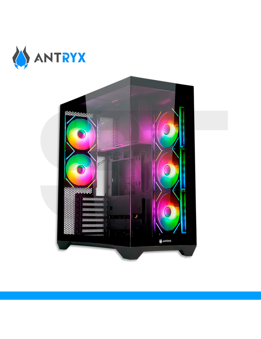 CASE ANTRYX, FX 970 PRO,  BLACK, S/FUENTE, 5 FAN ARGB, USB TIPO-C, VIDRIO TEMPLADO. (PN: AC-FX970KP)