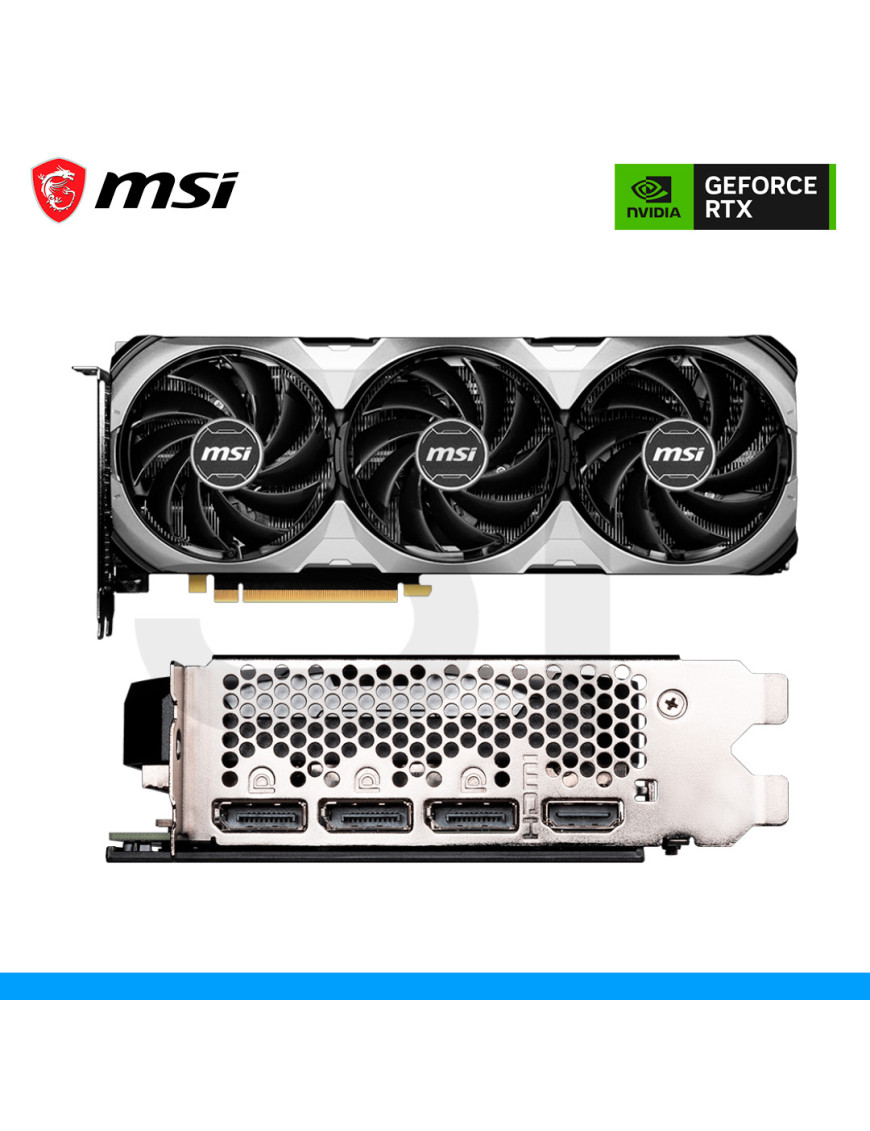 TARJETA DE VIDEO MSI, NVIDIA GEFORCE RTX 4070 SUPER 12G VENTUS 3X OC, 12GB GDDR6X, 192 BITS, DP | HDMI. (PN: 912'V513'827)