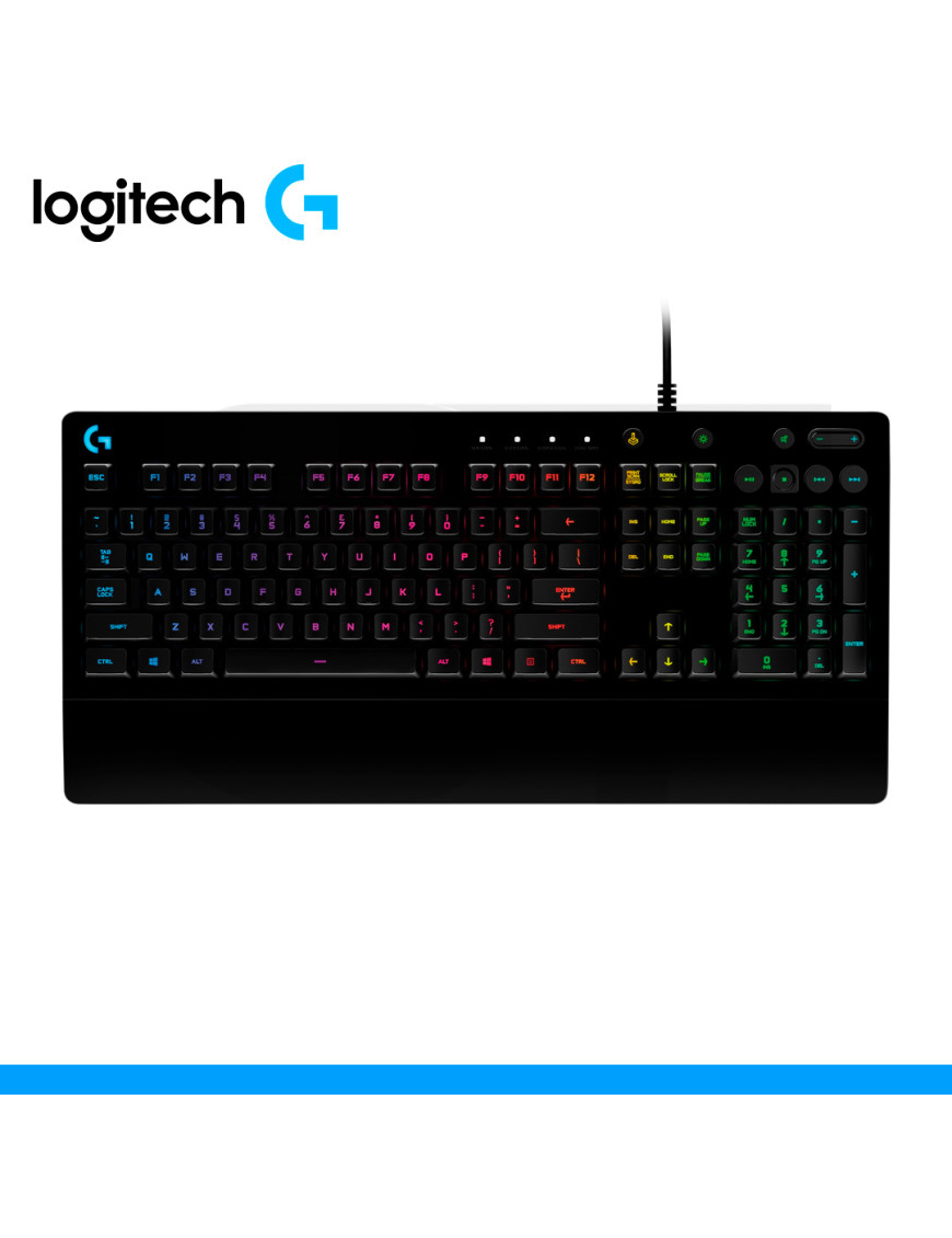 TECLADO LOGITECH, G213 PRODIGY, GAMER, RGB, BLACK. (PN: 920-008084)