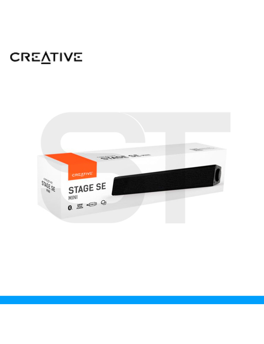 PARLANTE CREATIVE, SOUD BAR STAGE SE MINI, 12W/24W, BT, USB, 3.5mm, USB-C POWER, BLACK. (PN: 51MF8460AA000)