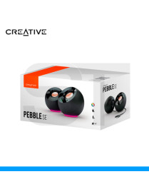 PARLANTE 2.0 CREATIVE, PEBBLE SE, RGB, 2.0, 4.4W/8.8W, 3.5mm, USB-POWER, BLACK. (PN: 51MF1725AA000)