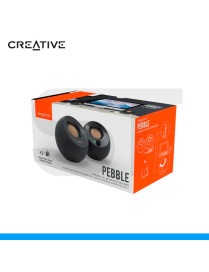 PARLANTE 2.0 CREATIVE, PEBBLE 2.0, 4.4W, 3.5mm, USB-POWER, BLACK. (PN: 51MF1680AA000)