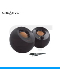 PARLANTE 2.0 CREATIVE, PEBBLE 2.0, 4.4W, 3.5mm, USB-POWER, BLACK. (PN: 51MF1680AA000)