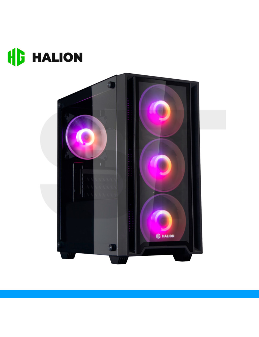 CASE HALION, RAGNAROK 320, C/FUENTE 550W, 4FAN RGB, VIDRIO TEMPLADO.