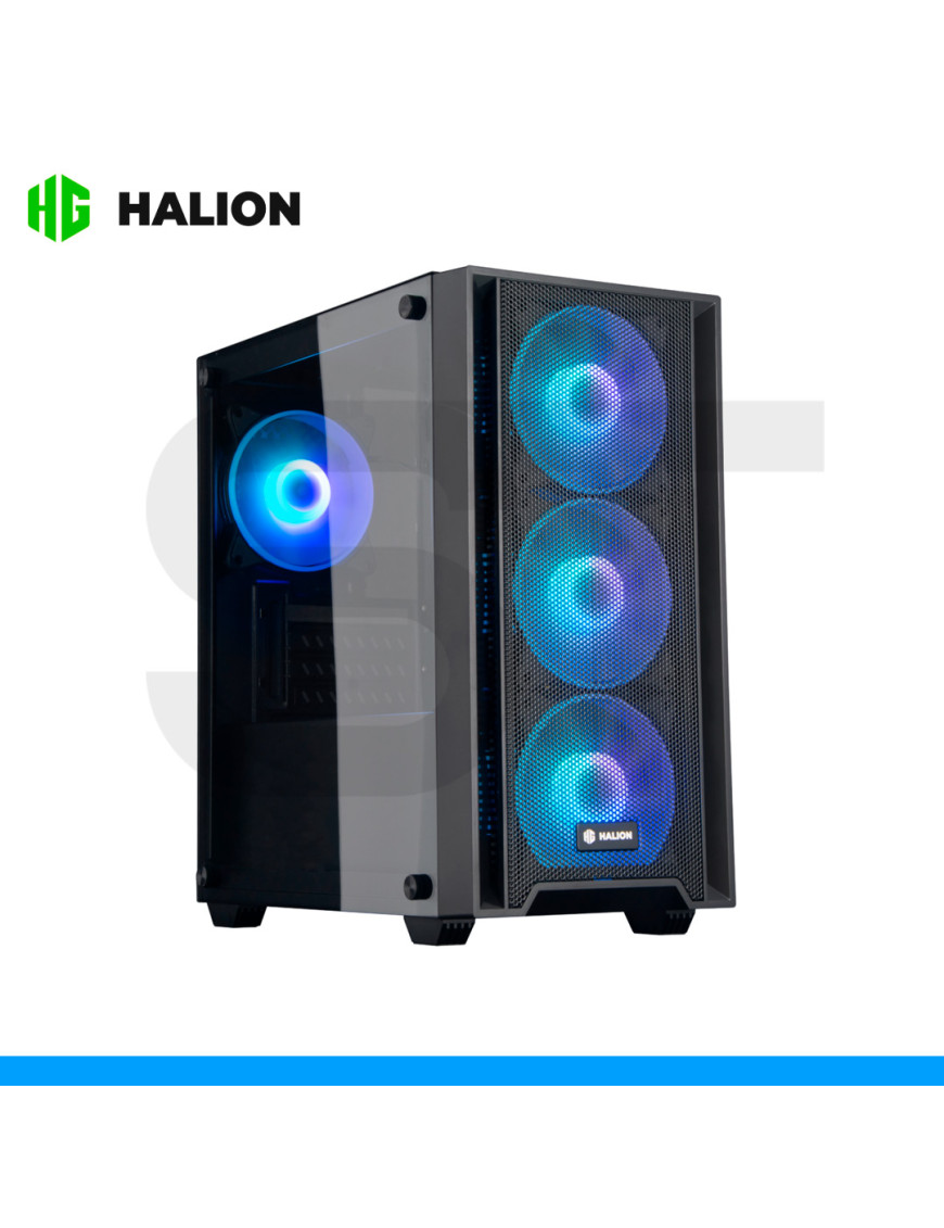 CASE HALION, RAGNAROK 321, C/FUENTE 550W, 4FAN RGB, VIDRIO TEMPLADO.