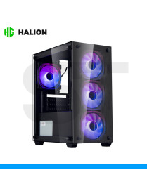 CASE HALION, RAGNAROK 323, C/FUENTE 550W, 4FAN RGB, VIDRIO TEMPLADO.
