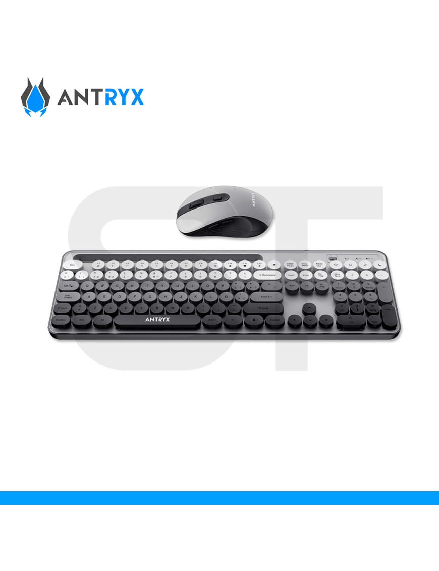 KIT ANTRYX, WS-970 GRAY, TECLADO Y MOUSE INALAMBRICO, HOLDER SLOT. (PN: ASC-WS970GY)