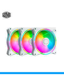 COOLER DE CASE COOLER-MASTER, MASTERFAN MF120 HALO, WHITE, ARGB. (PN: MFL-B2DW-18NPA-R1)