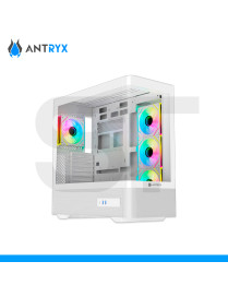 CASE ANTRYX, FX 830 WHITE, S/FUENTE, INFINITY 4 FAN ARGB, USB TIPO-C, VIDRIO TEMPLADO. (PN: AC-FX830W)